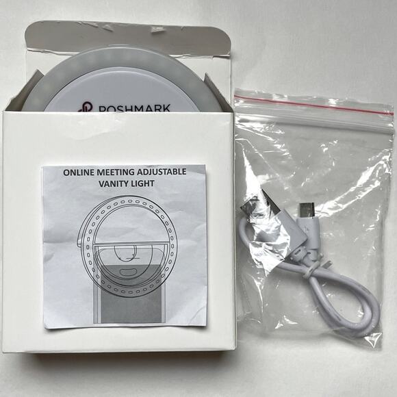 Poshmark Swag Online Meeting Adjustable Vanity Light w/Clip Micro USB Charger - Picture 1 of 14